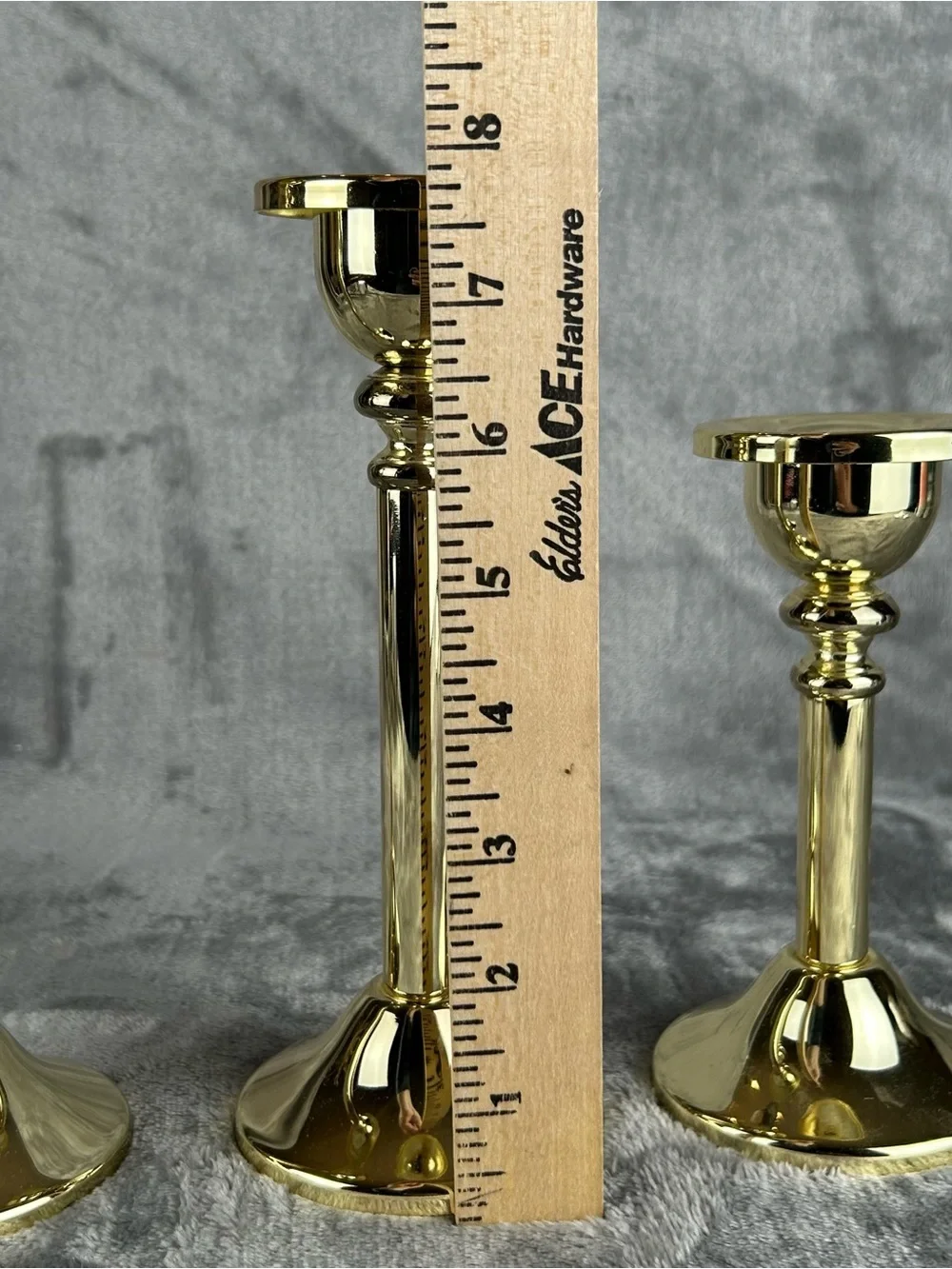 Godinger Silver Company Brass Gold‎ Tone Candlestick Set Of 3 Trio Candle Holder